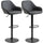 Bar Stools, Bar stools with Backs, Foot Rest, Round Base and Soft PU Leather for Kitchen, Bar, Swivel Bar Stools, Black