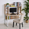 Computer Desk Writing Table with Hutches Storage Shelves Home Office Workstation Oak Wood Grain
