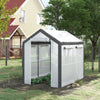 Outdoor Walk-In Tunnel Greenhouse with Roll-up Windows, 2 Zippered Doors, & Weather Cover,  8' L x 6' W x 7.4' H