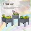 Raised Garden Bed Set of 3, Elevated Wood Planter Box with Legs and Bed Liner for Backyard and Patio to Grow Vegetables, Herbs, Gray