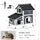 Outdoor Cat House with Flower Pot, 2-Story Feral Cat House with Weather Resistant Roof, Wooden Cat Shelter with Window, Multiple Entrances, Resting Condos