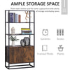 Storage Cabinet with 3 Open Shelves Cupboard Freestanding Tall Organizer Multifunctional Rack for Living Room Bedroom Kitchen, Rustic Brown
