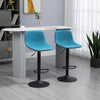 Adjustable Bar Stools, Swivel Bar Height Chairs Barstools Padded with Back for Kitchen, Counter, and Home Bar, Set of 4, Blue