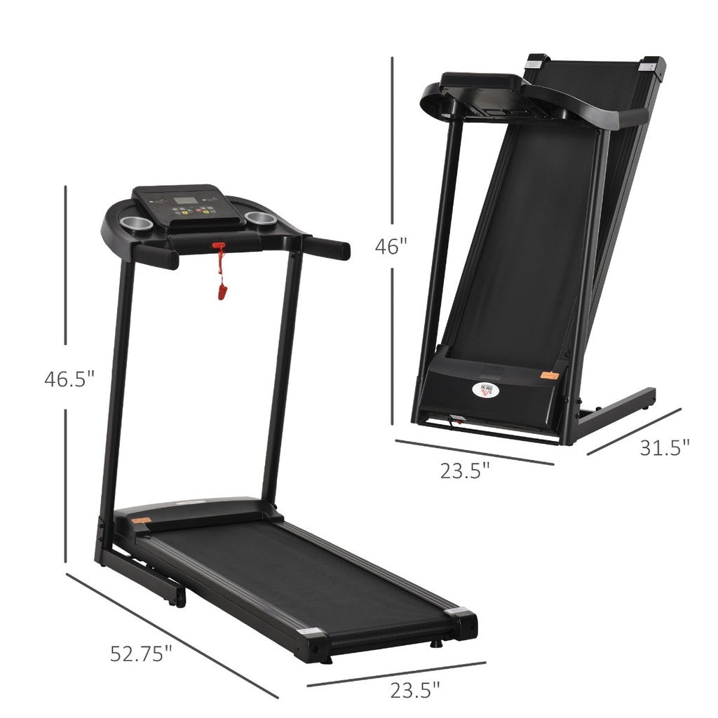 Treadmill Machine Electric Motorised Folding Running Machine 12 Preset Programs w/ LED Display, Phone Holder