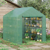 8' x 6' x 7' Portable Water/UV Walk-In Greenhouse Hot House with 18 Shelves, Weather Cover, & Roll Up Door