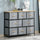 8-Drawer Dresser, 3-Tier Fabric Chest of Drawers, Storage Tower Organizer Unit with Steel Frame Wooden Top for Bedroom, Hallway, Light Grey