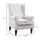 Button-Tufted Accent Chair with High Wingback, Rounded Cushioned Armrests and Thick Padded Seat, Set of 2, Cream White