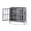 Multifunctional Bathroom Cabinet Storage Organizer Tower with Door and Shelf  Grey