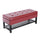 44" Tufted Faux Leather Ottoman Storage Bench with Shoe Rack- Crimson Red