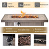 42" 50 000 BTU Outdoor Patio Backyard Gas Fire Pit Table with Beautiful Slate Tabletop & Wicker Design