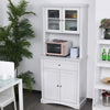 71" Traditional Large Kitchen Pantry Cabinet Freestanding,White