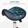 Adjustable Hydraulic Swivel Salon Massage Spa Seat Tattoo Parlor Rolling Saddle Stool with PU Leather - Black