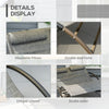 Double Outdoor Rocking Bed, Patio Chaise Sun Lounger Bed for Two Person with Canopy, Detachable Headrestfor Sun Room, Garden, Poolside, Light Gray