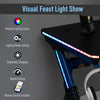 47in Gaming Desk with RGB LED Lights Racing Style Gaming Table with Cup Holder & Cable Management, Blue