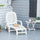 Outdoor Folding Chaise Lounge Chair on Wheels, Patio Sun Lounger Recliner with Storage Box & 5-Position Backrest for Garden, Beach, White