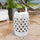 13" x 18" Ceramic Side Table Garden Stool with Knotted Ring Design & Glazed Strong Materials, White