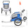 Blue Elite II 2-In-1 Pet Dog Bike Trailer and Stroller with Suspension and Storage Pockets