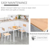 3-Piece Wooden Square Dining Table Set with 1 Table and 2 Chairs and Sturdy Metal Frame for Small Space, Oak