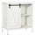 Buffet Cabinet, Farmhouse Sideboard, Bar Cabinet with Adjustable Shelf, Sliding Barn Door for Kitchen, White