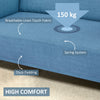 Blue 48" Loveseat Sofa for Bedroom, Modern Love Seats Furniture, Upholstered Small Couch for Small Spaces, Blue
