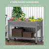 47" x 21" Raised Garden Bed Elevated Wooden Planter Box w/ Lockable Wheels, Storage Shelf for Backyard, Dark Gray
