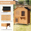 Wooden 2-Story Outdoor Cat House, Feral Cat Shelter Kitten Condo with Escape Door, Openable Asphalt Roof and 4 Platforms, Natural