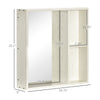 24.75 Inch x 25.5 Inch Medicine Cabinet with Mirror, Storage Shelf, Wall Mounted Bathroom Cabinet, White