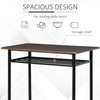 3 Piece Counter Height Bar Table and Chairs Set, Space Saving Dining Table with 2 Matching Stools, Brown/Black