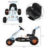 Pedal Go Kart Children Ride on Car with Adjustable Seat, Plastic Wheels, Handbrake and Shift Lever - White
