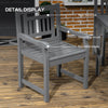 6 Pieces Patio Dining Set for 6, Natural Wood Outdoor Table and Chairs, Loveseats with Slatted Design, Dark Gray
