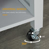 Grey Rolling Kitchen Island Cart on 360° Swivel Wheels, Wooden Kitchen Cart with Side Towel Rail and Drawer