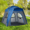 Camping Tents 4 Person Pop Up Tent Quick Setup Automatic Hydraulic Tent w/ Windows, Doors Carry Bag Included