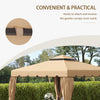 9.8' x 9.8' Gazebo Replacement Canopy, Gazebo Top Cover with Double Vented Roof for Garden Patio Outdoor (TOP ONLY), Khaki