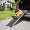 Portable Folding Pet Ramp, Dog Ramp for Cars with One Carry Handle, Non-Slip Ramp for Dogs to Get into a Car, Secure Aluminum Side Rails, Black