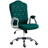 Velvet Office Chair Desk Chair with 360 Degree Swivel Wheels Adjustable Height Tilt Function Dark Green