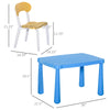 Kids Plastic Table and Chair Set Children's Activity Desk for Art Dining Study Toddler Furniture Cartoon Pattern, Multicolor