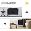 Portable Folding Double Camping Chair Cup Holder, Loveseat for 2 Person, Outdoor Chair with Wood Armrest Beach Travel, Black