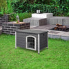 31"L Wooden Decorative Dog Cage Kennel Wire Door with Lock Small Animal House with Openable Top Removable Bottom Grey