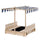 Wooden Kids Sandbox w/ Cover Adjustable Canopy Convertible Bench Seat Bottom Liner