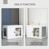 Furniture Style Indoor Dog Crate, End Table Pet Cage Kennel with Double Doors, and Locks, for Small and Medium Dogs, White