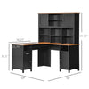 Computer Desk L-Shaped Corner Table Study Table Multi-Usage Laptop Desk with Ample Storage, P2 MDF and L-Shaped Design, Black