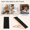 Pet Ramp Bed Steps for Dogs Cats Foldable Height Adjustable with Non-slip Carpet Pine Wood 35.5"L x 16"W x 24"H Black