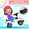 Licensed Jeep Kids Ride on Push Car and Ride Racer, Foot-to-Floor Ride on Sliding Car Pushing Cart with Horn Engine Sound, Under Seat Storage, White