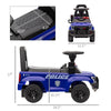 Kids Ride On Sliding Car with Hidden Under Seat Storage, Ride On Police Car for Toddler with Megaphone, Anti Dumping Device, Removable Backrest, Foot-to-Floor Design, Aged 18-60 Months, Blue