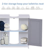 Under-Sink Bathroom Cabinet, Storage Unit with U-Shape Cut-out and Adjustable Internal Shelf, White and Grey