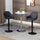 Adjustable Bar Stools, Swivel Counter Height Barstools with Footrest and Back, PU Leather and Steel Round Base, for Kitchen Counter and Dining Room, Set of 4, Black