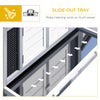 88.5" Wooden Rabbit Hutch Bunny Hutch Guinea Pig House with Removable Tray, Double Ramp and Weatherproof Asphalt Roof for Outdoor, Grey