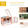 62" Wooden Rabbit Hutch Outdoor Guinea Pig Pet House/Animal Habitat with Detachable Run & Elevated Main House