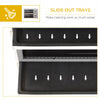 54" 2-Story Large Rabbit Hutch Bunny Cage Small Animal Habitat with Lockable Doors, No Leak Tray and waterproof Roof for Outdoor, Dark Grey