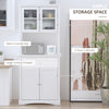 71" Traditional Large Kitchen Pantry Cabinet Freestanding,White